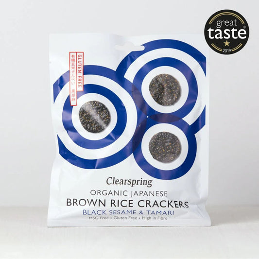 Clearspring Organic Brown Rice and Black Sesame Crackers 40 g
