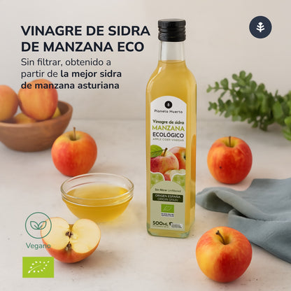 Zestaw 3x Ocet jabłkowy niefiltrowany ECO Planeta Huerto 500 ml
