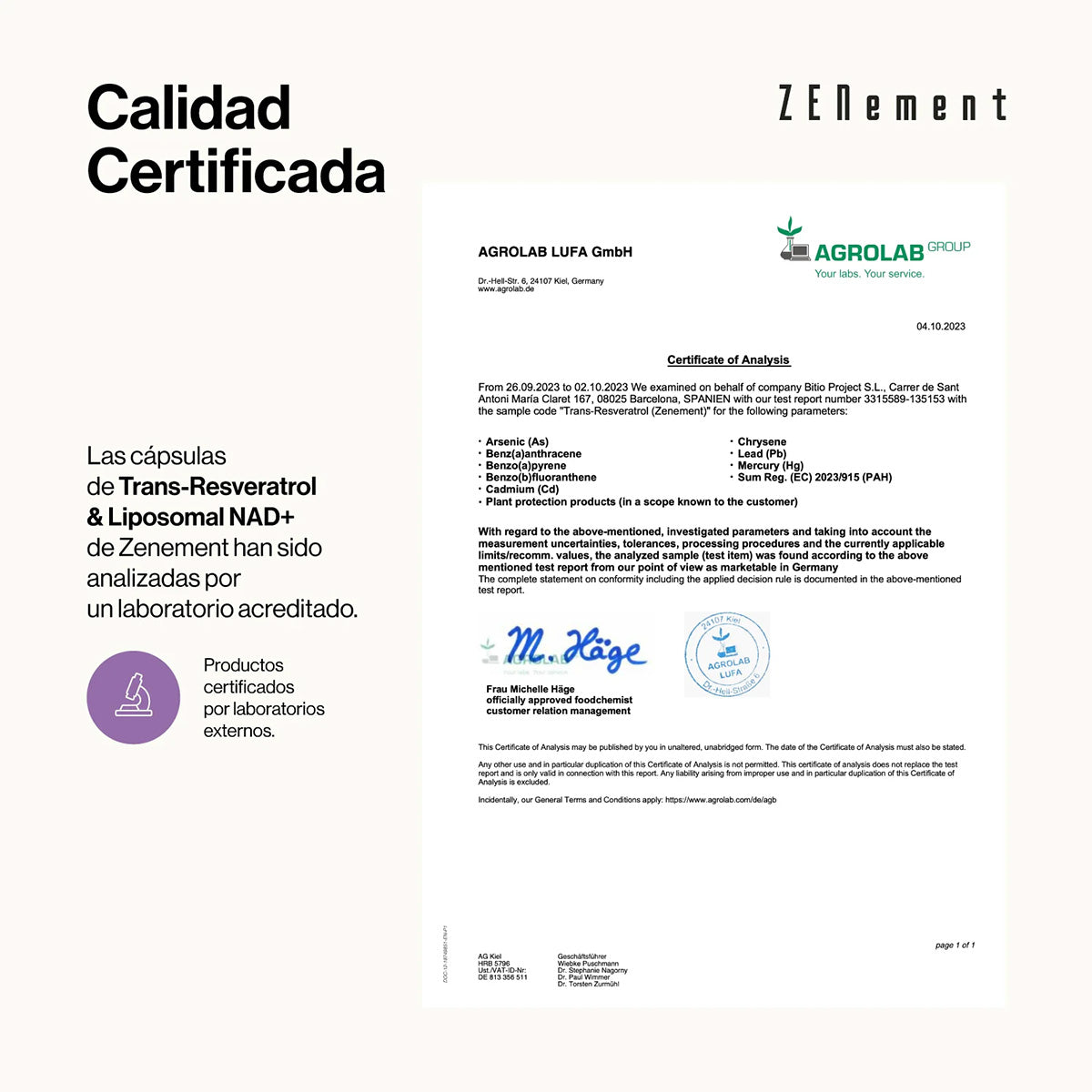 Trans-Resveratrol und NAD+ Liposomal Zenement 90 Kapseln