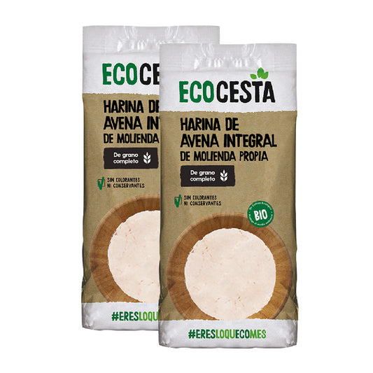 2er-Pack Bio-Vollkorn-Hafermehl, Ecocesta, 500 g