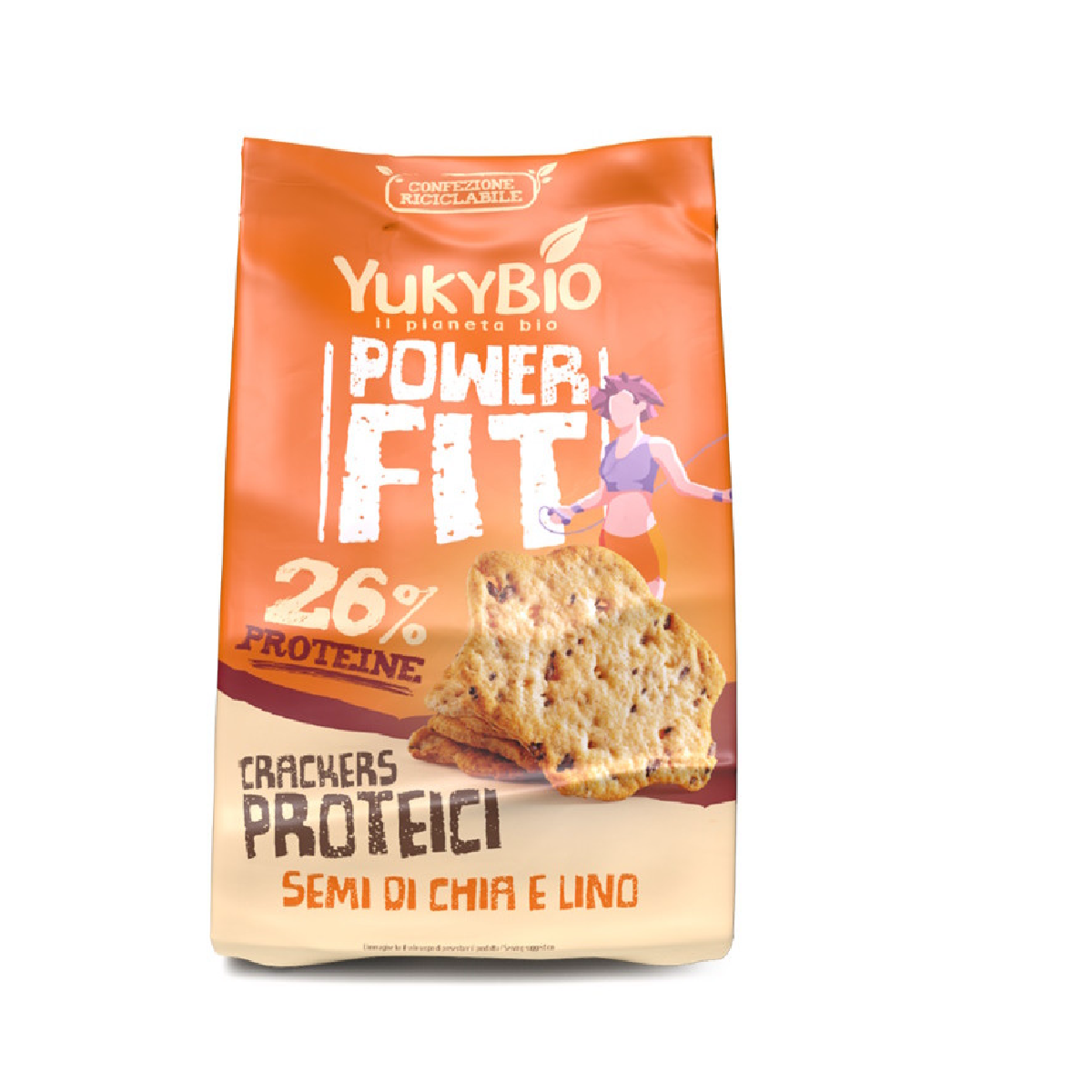 Cracker proteico con semi di chia e lino Yukybio 200 g