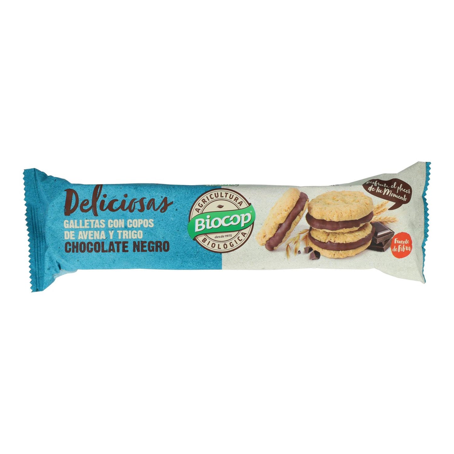 Biscuits aux flocons d'avoine fourrés au chocolat noir Biocop 150 g