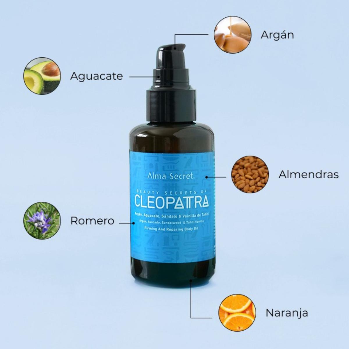 Olio rassodante e ringiovanente sandalo e vaniglia Cleopatra Alma Secret 100 ml