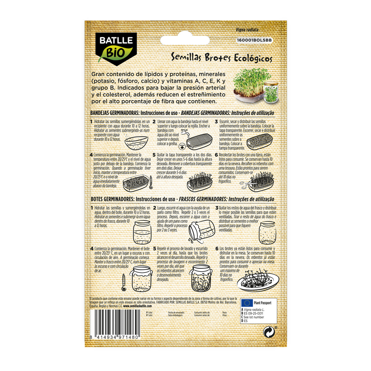 Biologische groene sojabonen voor kiemgroenten Batlle