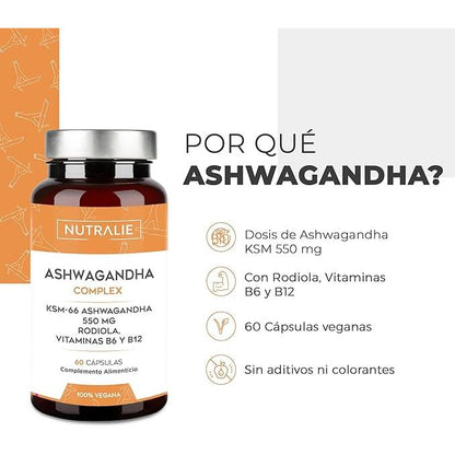 Ashwagandha med vitamin B6 och B12 Nutralie 60 kapslar