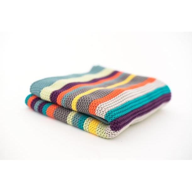 Copertina per neonati in maglia CoZee 100% cotone Tutti Bambini Multicolour Stripes
