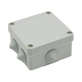 Szczelna skrzynka z łącznikami śrubowymi i 7 stożkami do rur 100x100x55 mm Famatel