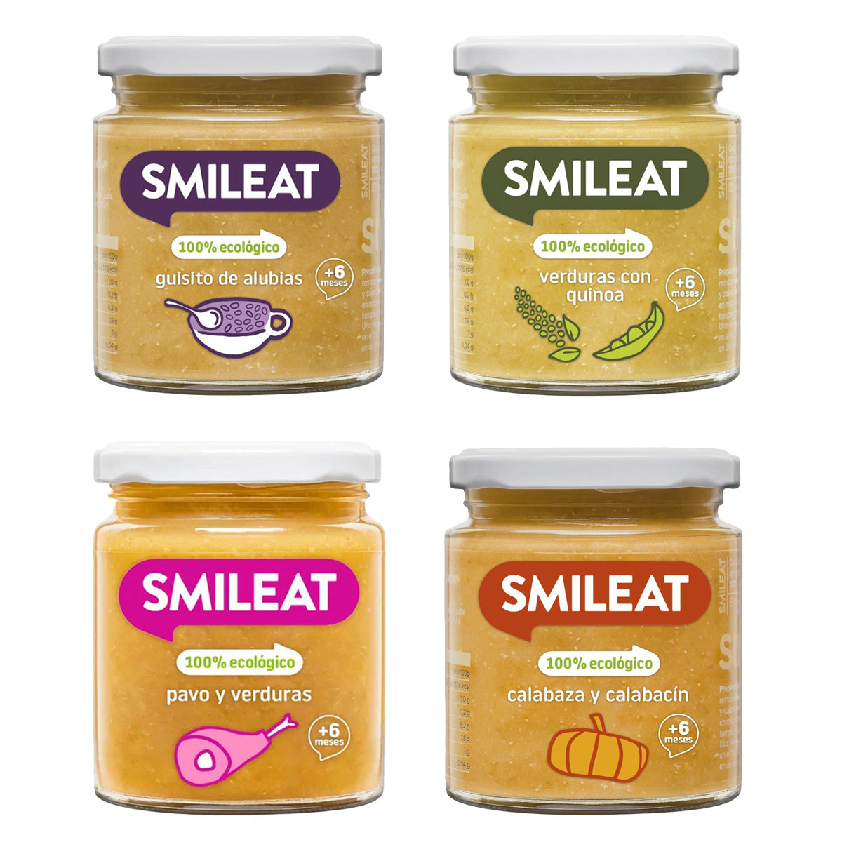 Pack Mix Smileat BIO-burkar 4 st à 230 g