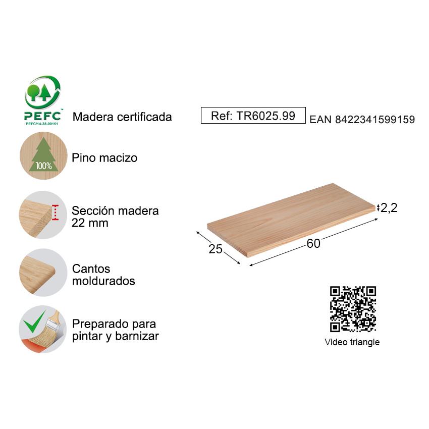 Triangle wall shelf 90x25 cm