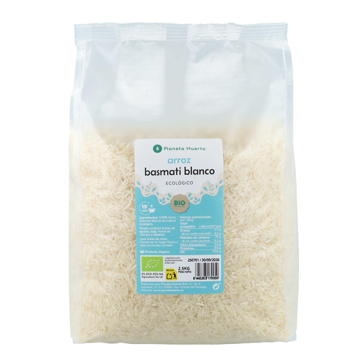 Vitt basmatiris ECO Planeta Huerto 2,5 kg