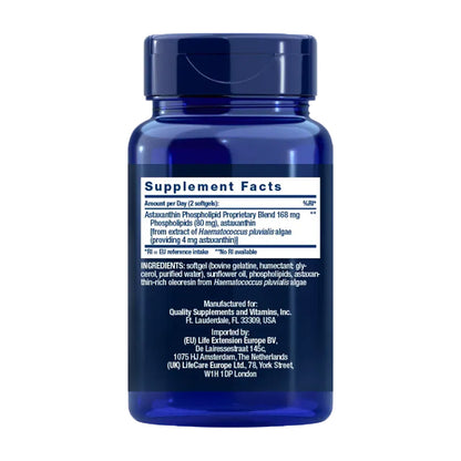 Astaksantyna z fosfolipidami 4 mg, Life Extension 30 kapsułek