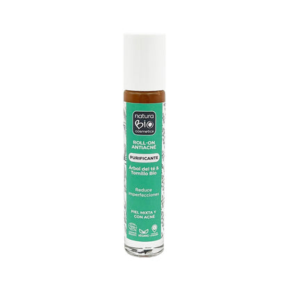 Zuiverende anti-acne roll-on, tea tree en  tijm, NaturaBIO Cosmetics, 20 ml