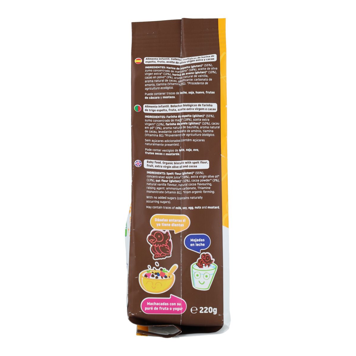 Ciastka orkiszowe, owsiane i kakaowe ECO 220 g Smileat
