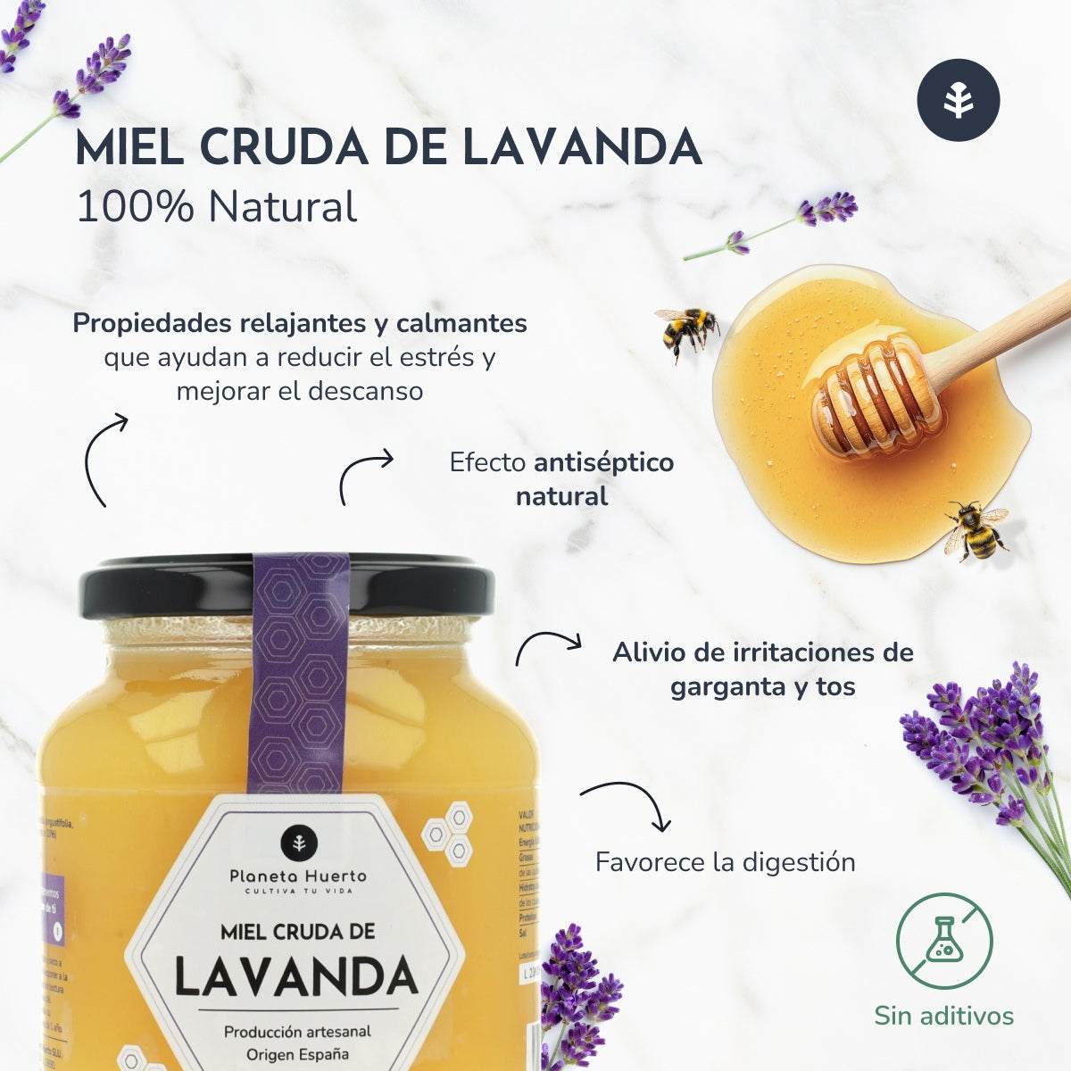 Raw Lavender Honey Planeta Huerto 500 g