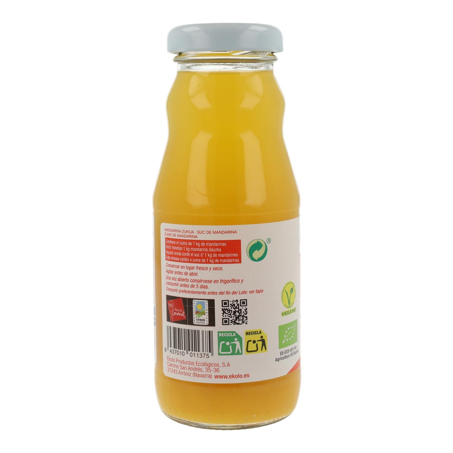100 % Bio-Mandarinensaft, frisch gepresst, Ékolo 200 ml