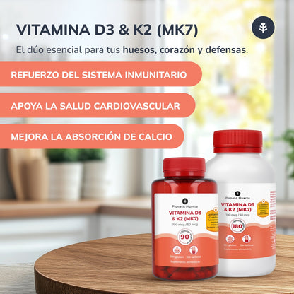 Packung 2xVitamin D3 & K2 Mk7 Planeta Huerto 180 Kapseln