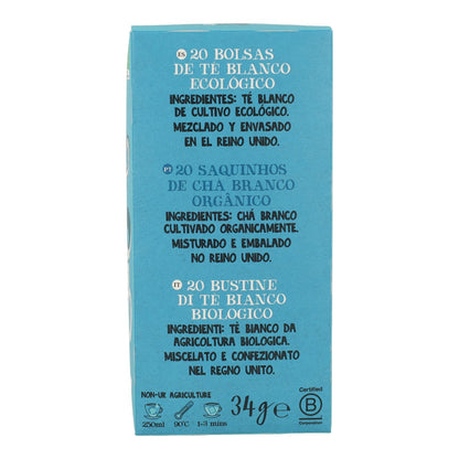 Thé blanc classique bio Cupper, 20 sachets 