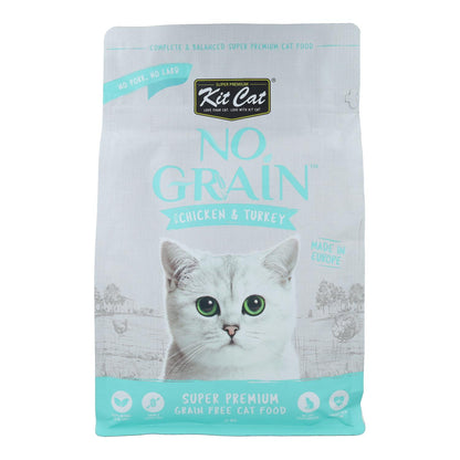 Kit Cat No Grain Cat Food - Pollo & Pavo 1 Kg Pienso natural para gatos