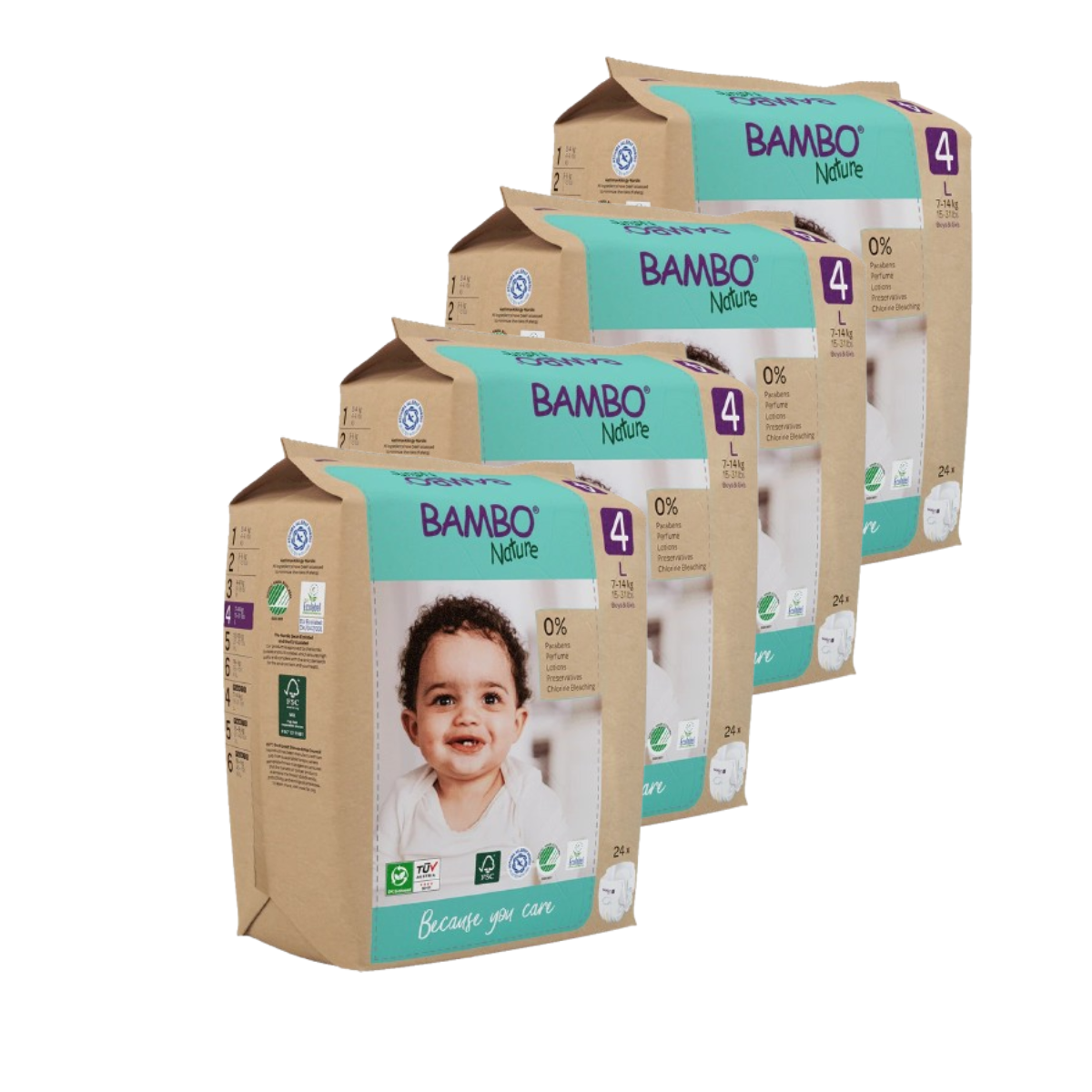 Sparpack Bambo Nature Windeln T4 (7-14 kg) 96 Stück