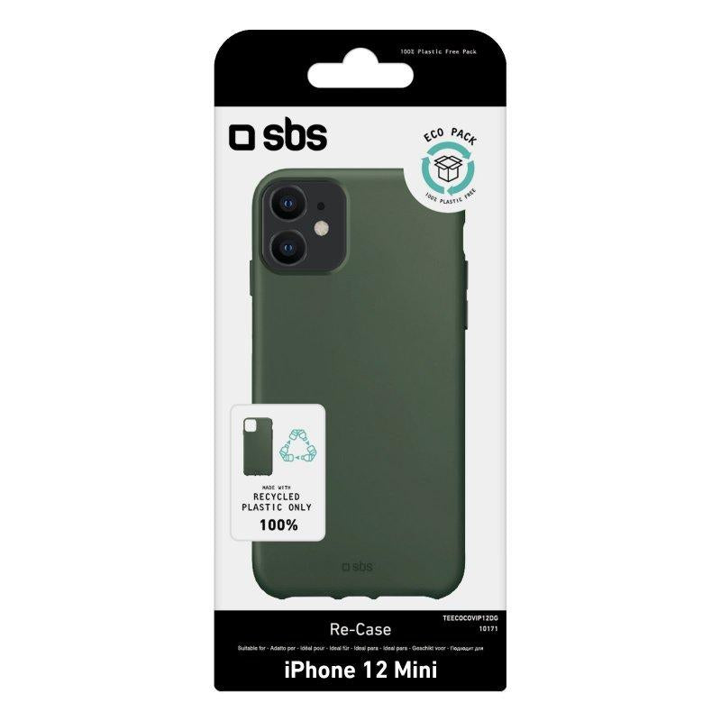 Custodia in plastica riciclata per iPhone 12 Mini verde SBS