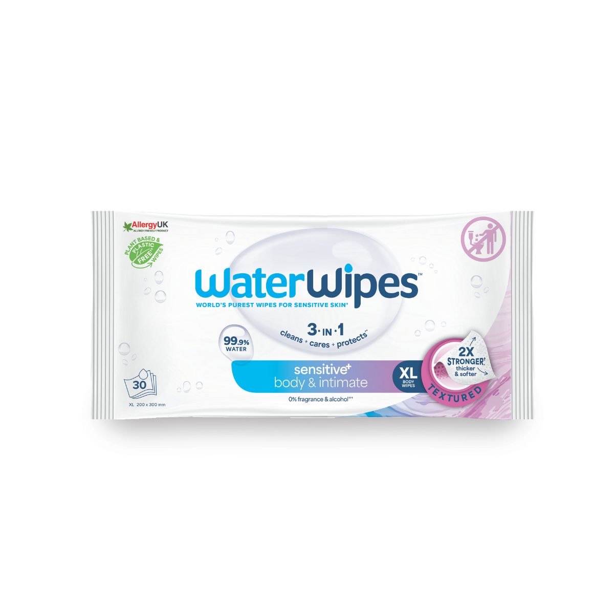 Feuchttücher für Erwachsene WaterWipes 30 Stück