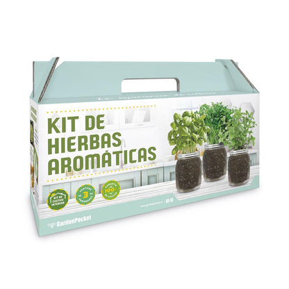 Kit pour planter les meilleures herbes aromatiques dans votre cuisine : basilic, persil et menthe, Garden Pocket