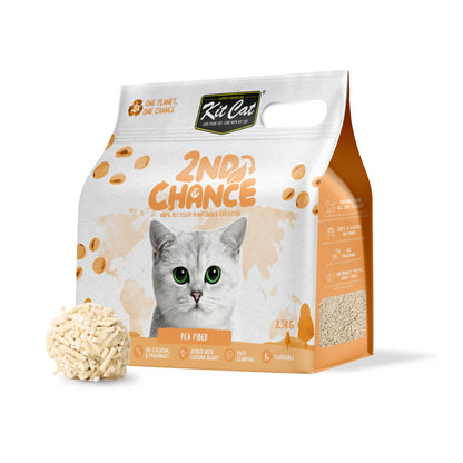 Kit Cat Arena Eco 2nd Chance - Pea Fiber (Original) 2,5 Kg Cascara de Guisante y Yuca