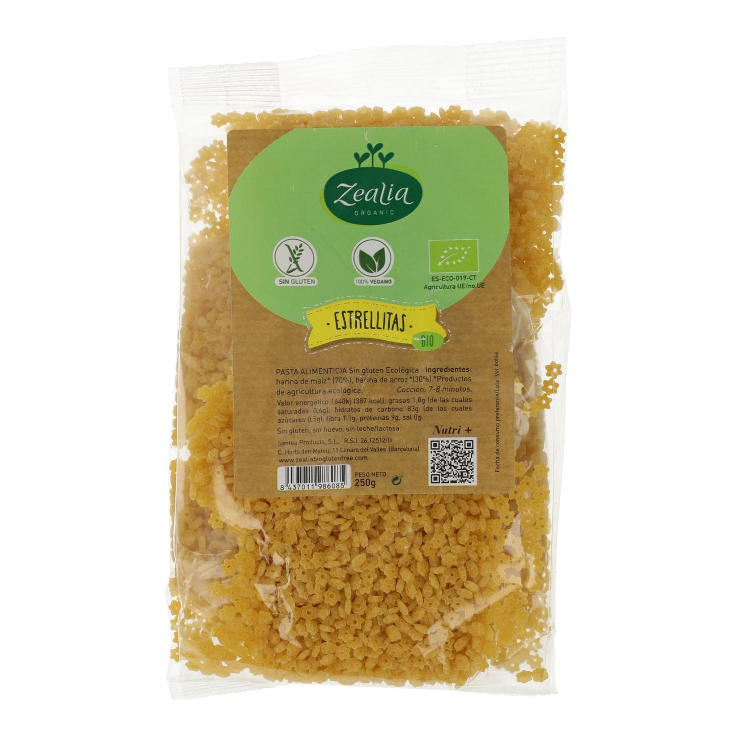 Glutenvrije biologische maïsmeelsterretjes Zealia 250 g