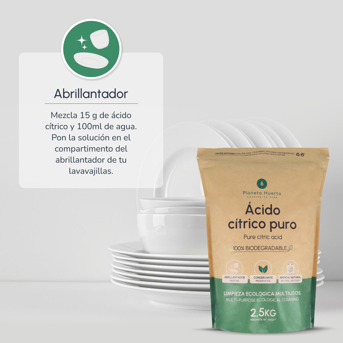 Pack 3xZitronensäure Planeta Huerto 1 Kg