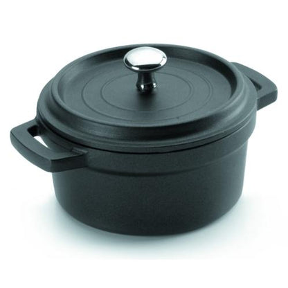 Czarny garnek żeliwny Lacor Średnica 16 cm