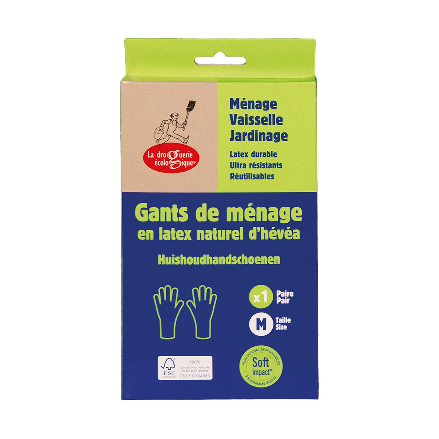 Gants en latex FSC La Droguerie Écologique  taille M