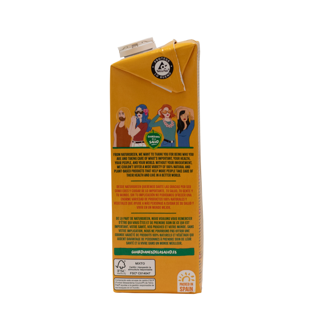 Pack of 6 Naturgreen Oat Drink with Calcium, no added sugar, 1 litre