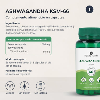 2-pack Ashwagandha KSM-66 Planeta Huerto 60 kapslar