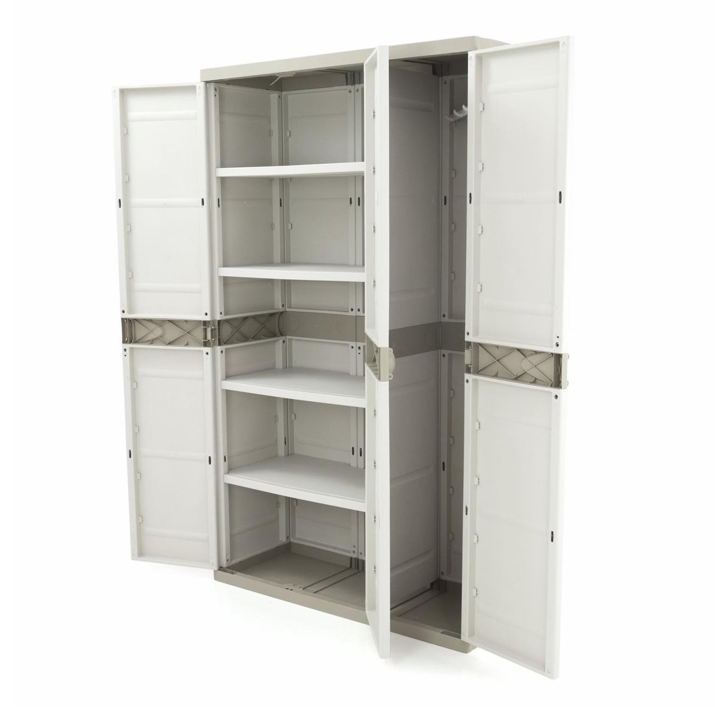 Armario de 3 Puertas con escobero 105 cm Titanium Plastiken Beige (Reacondicionado)