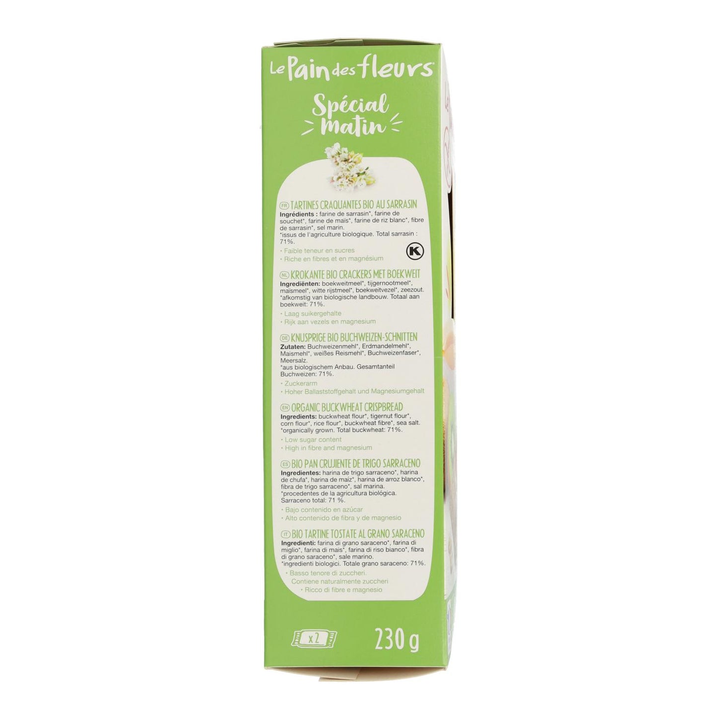 Le Pain de Fleurs Bio-Buchweizen-Toast für besondere Morgen 230 g