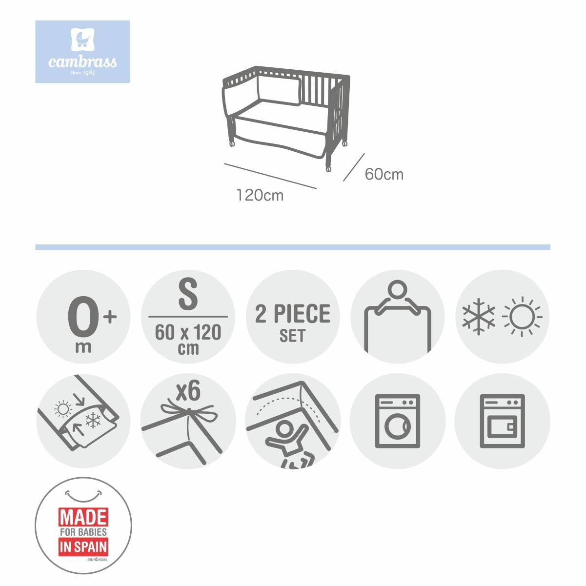 Couverture pour lit bébé 110 x 140 cm. Cambrass en plusieurs couleurs Star Celeste