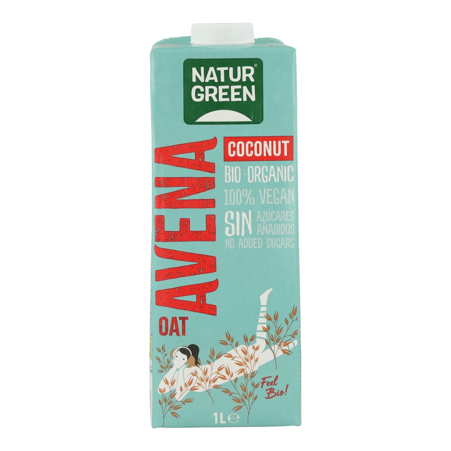 Confezione da 6 bevande all'avena e cocco biologiche NaturGreen 1 L