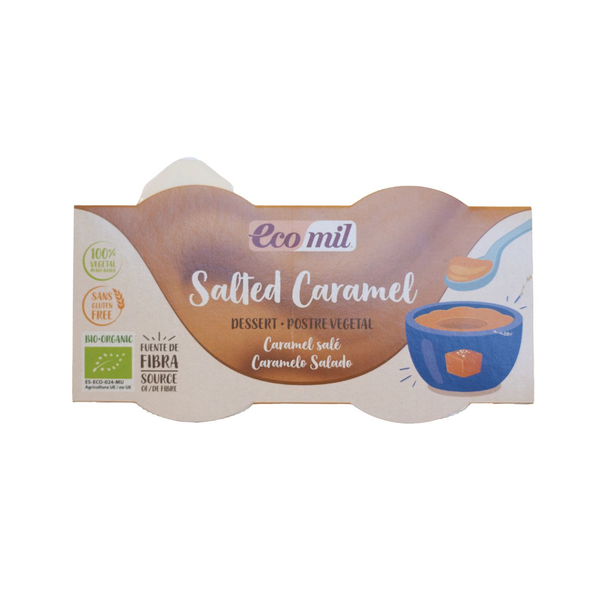 Ecomil Bio-Salzkaramell-Dessert, 2 Packungen à 125 g