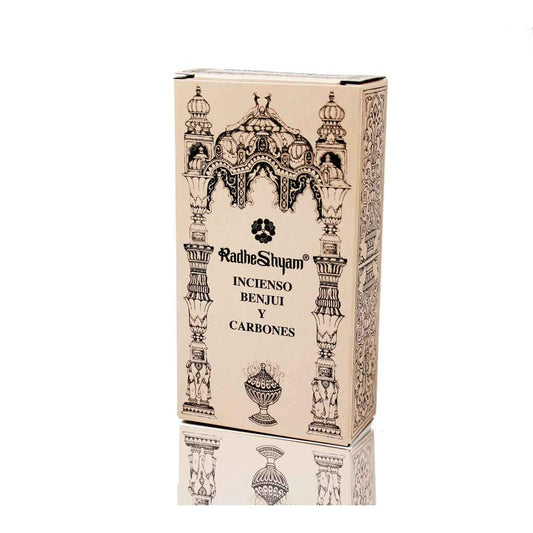 Radhe Benzoin-Räucherstäbchen und Holzkohle 100 g