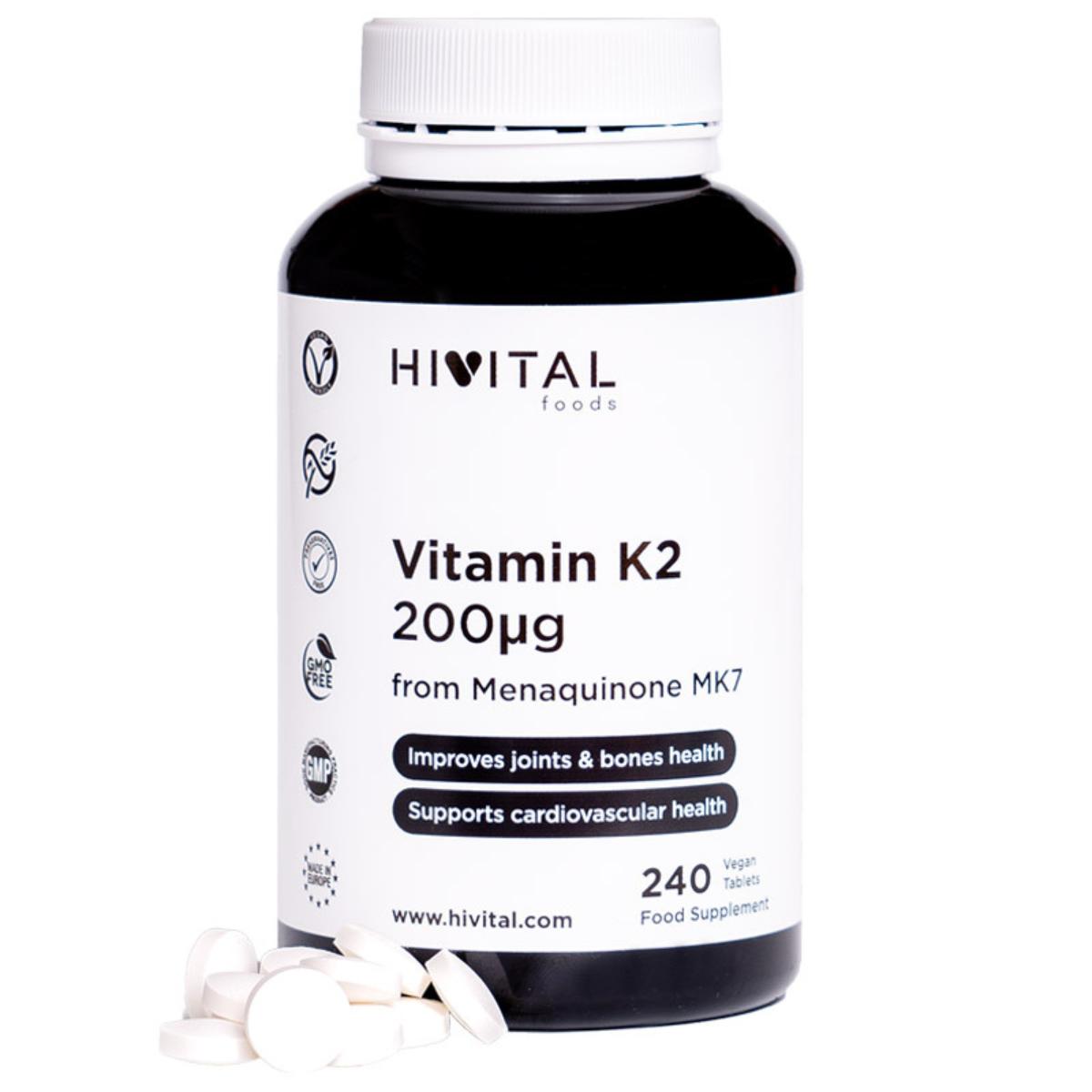 Vitamina K2 MK7 200 mcg 240 compresse vegane Hivital