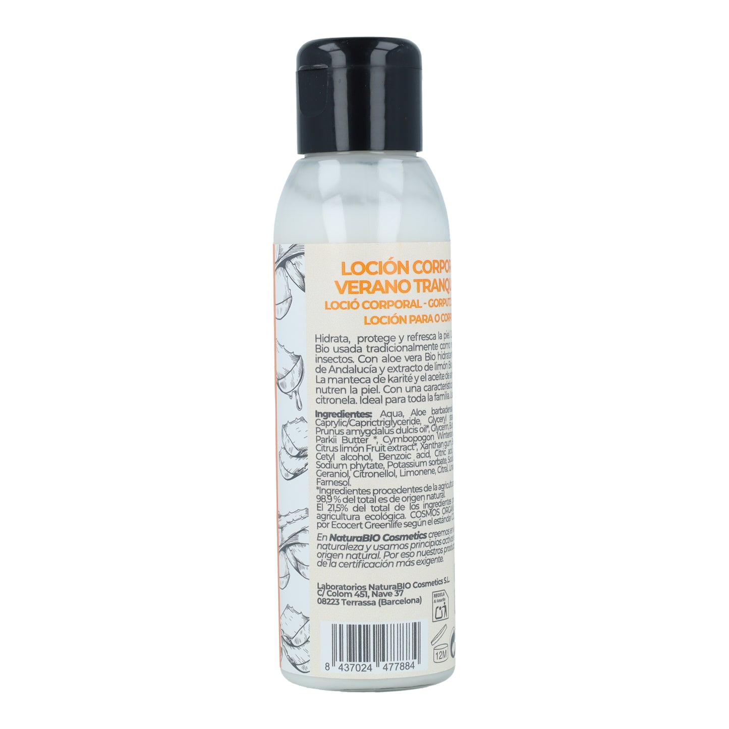Kroppslotion med citronella, NaturaBIO 100 ml