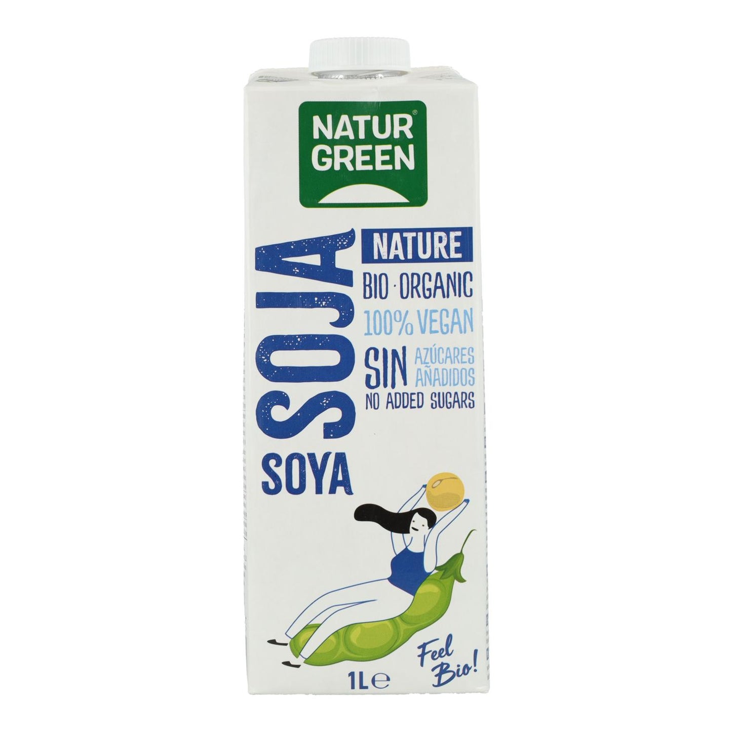 Sojadryck Nature utan socker NaturGreen, 1 l
