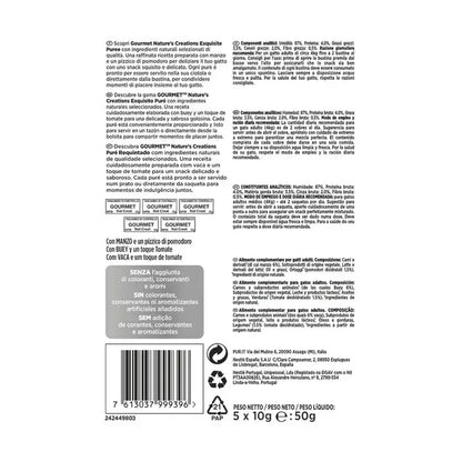 11er-Pack GOURMET Nature's Creations Exquisiter flüssiger Snack-Püree mit Lachs und Karotten 5 x 10 g