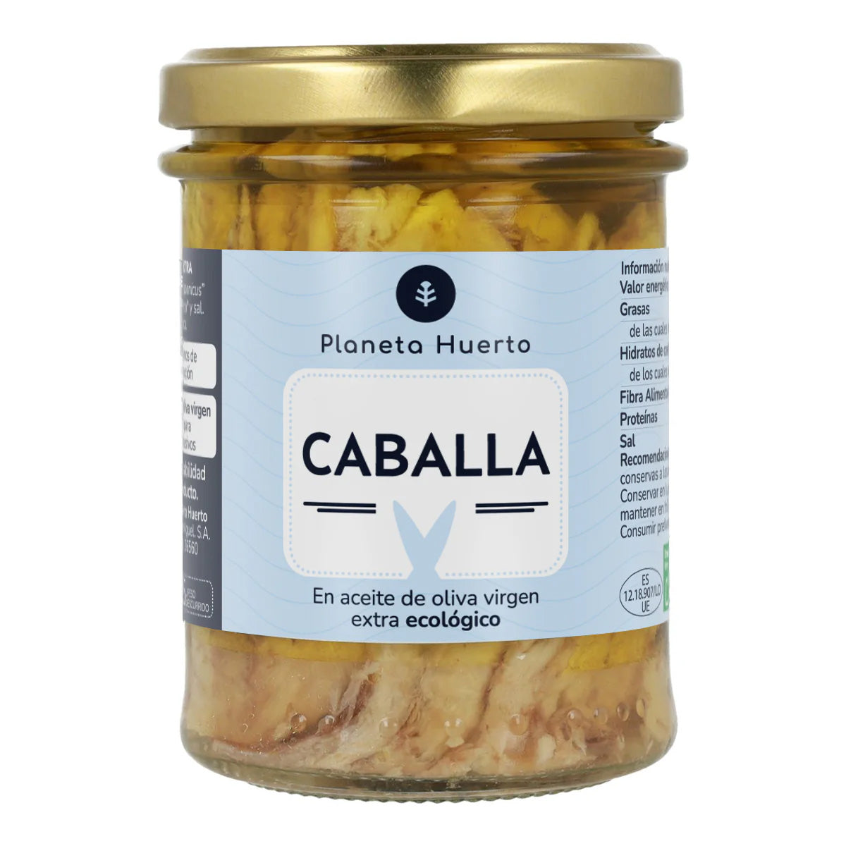 Pack of 12 ECO Planeta Huerto Mackerel in Extra Virgin Olive Oil 190 g