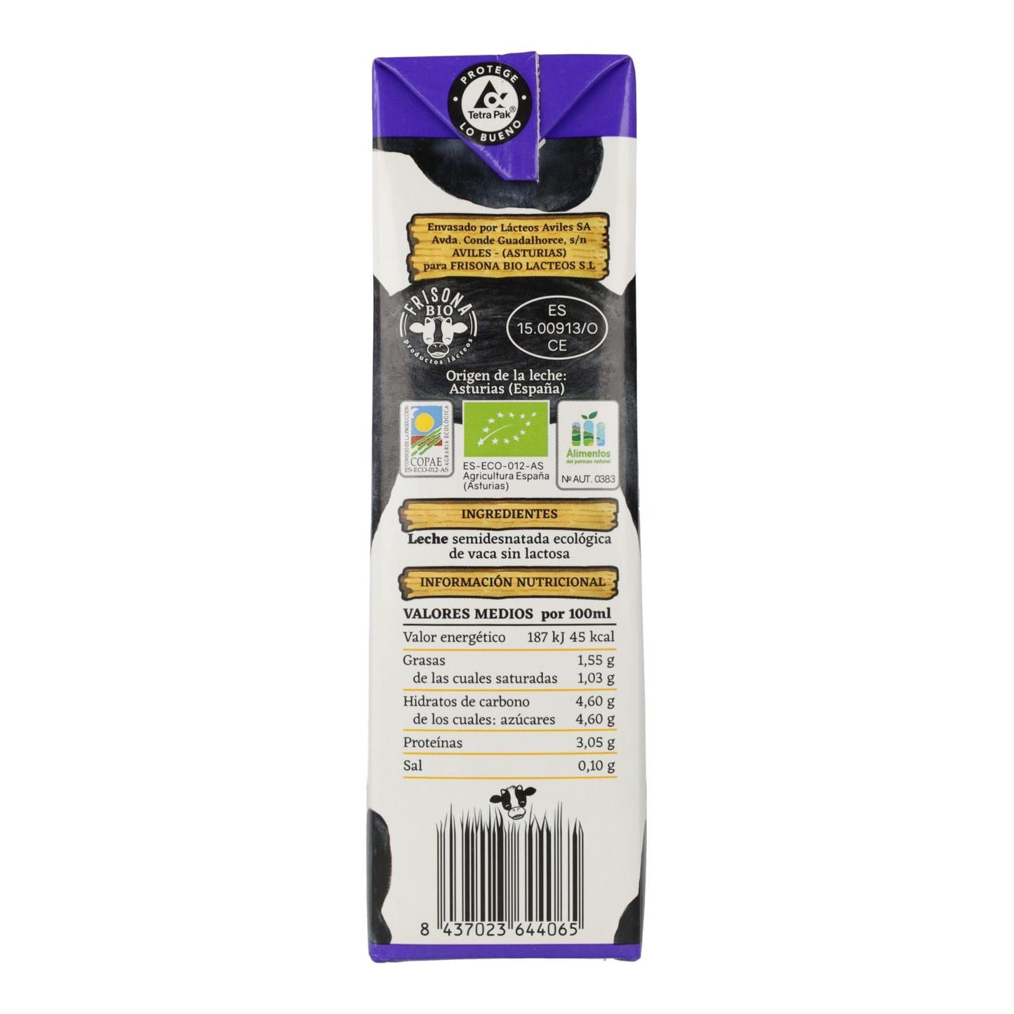 Frisona Bio laktosefreie teilentrahmte Milch 1L