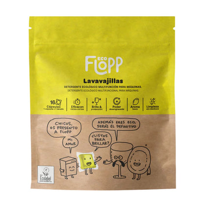 2er-Packung Flopp ECO Gel Geschirrspülmittel (je 16 Kapseln)