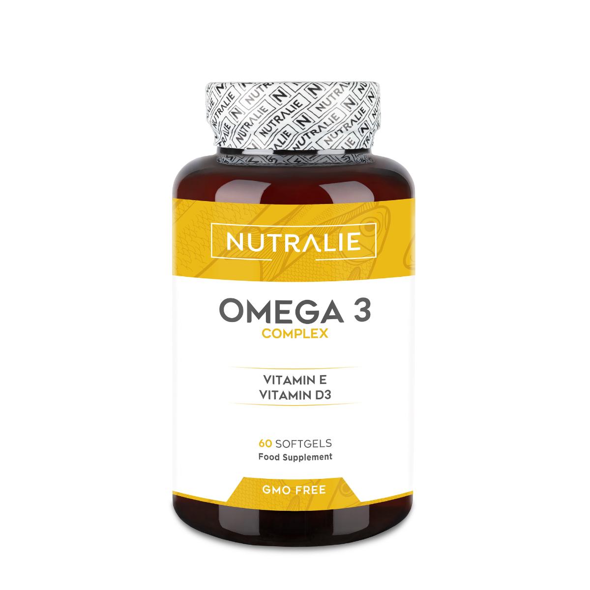 Complexe oméga 3 2000 mg + vitamine E et D3 DHA EPA Nutralie 60 gélules