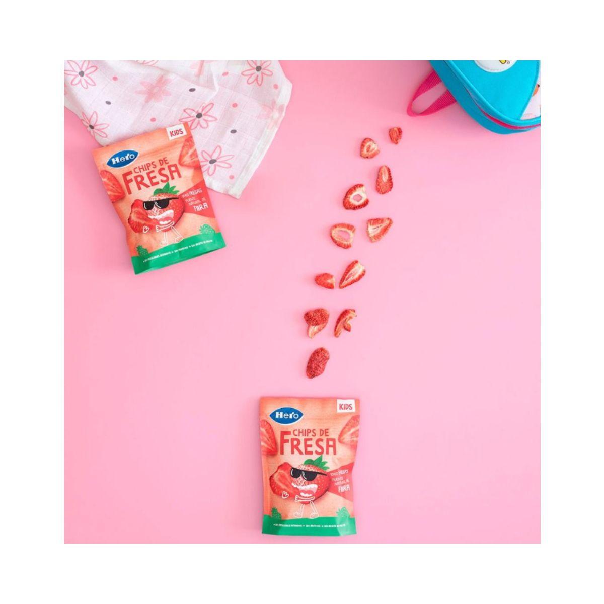 Pack 7x Chips de Fresa Hero Kids 12g