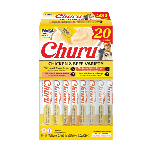 Churu Hühner- und Rindfleischsorten Cremiger Snack für Katzen 20 x 14 g