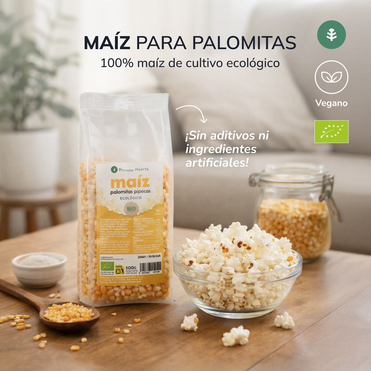 Popcorn voor popcorn ECO Planeta Huerto 500 g